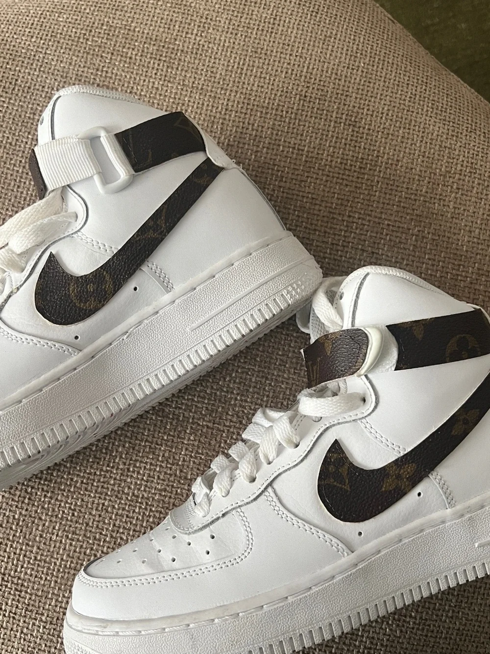 Nike High-Tops with LV Monogram Swoosh